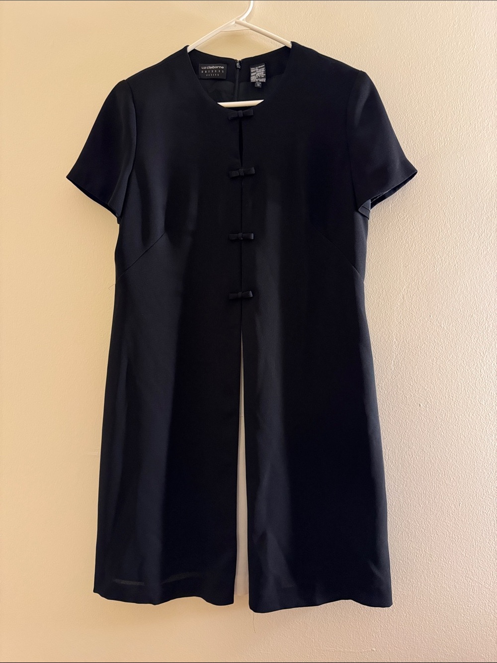 LIZ CLAIBORNE Vintage Black Bow Dress